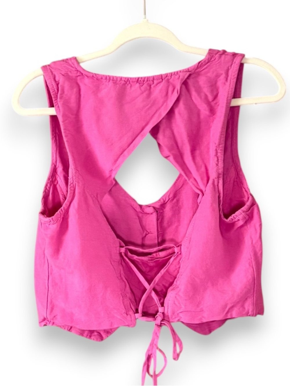 Free People Reisling Vest Tank Flower Powder Pink Corset Back Boho Size Medium - Picture 5 of 8